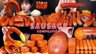 SAUSAGE MUKBANG COMPILATION  ASMR BIG BITES  EATING SOUNDS [upl. by Nyssa]