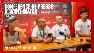 CONFÉRENCE DE PRESSE AVANT MATCH  SU AGEN VS STADE NIÇOIS  060924 [upl. by Eimak829]