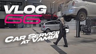 Finland Car Service Adventure From Icy Windshield to Almost Done  Vamia Student Vlog [upl. by Larret]