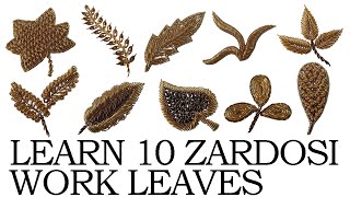 Zardosi Leaf Work  DIY 10 ZardosiDabkaFrench Wire Embroidery Leaves  Zardosi Leaf Filling [upl. by Melvyn]