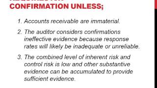 Exceptions to Confirmation of Accounts Receivable [upl. by Hanser806]