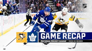 Penguins  Maple Leafs 48  NHL Highlights 2024 [upl. by Yelahs]