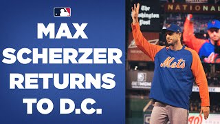 Max Scherzer RETURNS TO DC Gets video tribute and HUGE ovation from Nationals faithful [upl. by Lebasile]