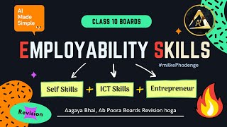 Employability Skills Class 10 Full Revision 1 Shot Full Part A  🔥Code 417 AI Class 10 CBSE [upl. by Godwin114]