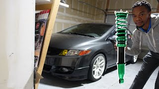 Installing coilovers for the first time  Tein Flex Z  Honda Civic Si FG2 2009 [upl. by Narik]