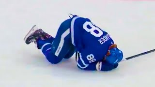 William Nylander Injury Falling From Nick Robertson Boost  Maple Leafs vs Canadiens Highlights [upl. by Llerraf740]