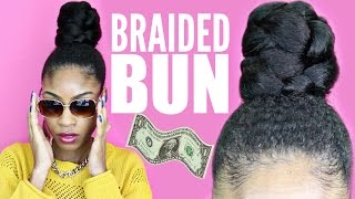 Braided Bun with Kanekalon Hair► Natural Hair Protective Styles [upl. by Johns]