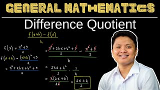 Difference Quotient  General Mathematics [upl. by Ssilem]