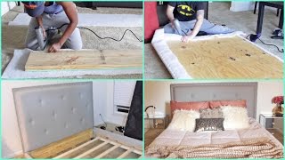 DIY  Building a Tufted Queen Size Bed From SCRATCH [upl. by Vashti]