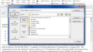 Outlook 2010 Insert a Hyperlink to an Office Document [upl. by Esirec214]