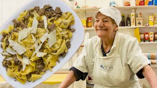 Pasta Grannies enjoy 91 year old Marias tagliatelle with chicken liver ragu [upl. by Gustaf]