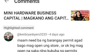 Need nga ba ng Brgy Business permits sa mini hardware Business  Lyn Brebs [upl. by Hgalehs984]