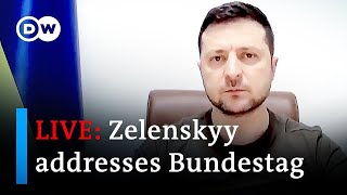 Watch live Zelenskyy addresses German Bundestag  DW News [upl. by Aronle]