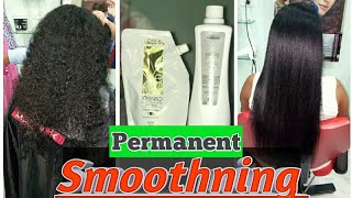 Smoothning  Straightning  Rebonding  LOreal x tenso Product 2018 Permanent Hair straightning [upl. by Hgiel]