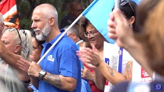 quotNo allo sfruttamento selvaggioquot manifestazione dei lavoratori del turismo a Roma  Canale 10 [upl. by Budwig604]