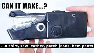 9 Real Tests With A Handheld Sewing Machine [upl. by Ariamat]