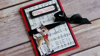 12 Days of Christmas Series Day 8 Fancy Fold Reindeer Gift Card Holder [upl. by Hachmann151]