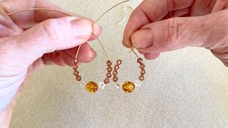 How to Make the Crystal Hoop Earrings [upl. by Oderfigis]