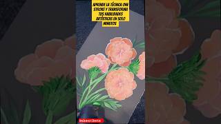 ‼️🔴One Stroke Marigold flowers Acrylic Painting onestroke easypainting Flowers shorts painting [upl. by Atile]