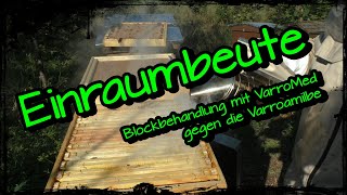 Einraumbeute achte Durchsicht Varroabehandlung Blockbehandlung mit Varromed [upl. by Shivers]