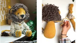 Knitted Lion  How to attach the head to the body  Polushkabunny [upl. by Waal]