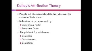 Attribution Theory by Harold Kelley [upl. by Anirtruc374]