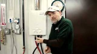 EZ tankless model 101 outdoor water heater  Initial setup and installation [upl. by Sinnaiy430]