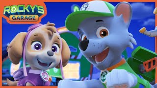 EMERGENCY LANDING Rocky and Skyes Flight To Save Adventure Bay  Rockys Garage  PAW Patrol [upl. by Anthia689]