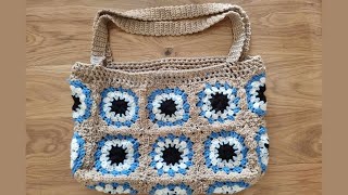 Comment assembler des granny pour faire un sac  La Grenouille Tricote [upl. by Nunciata]