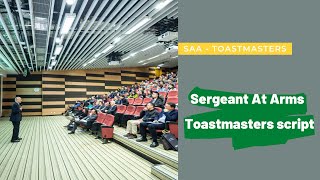 Sergeant At Arms speech  Toastmasters meeting  Online meeting script [upl. by Evette]