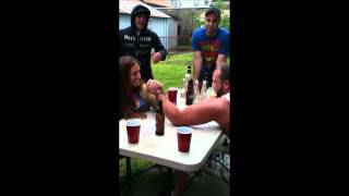 Female Bodybuilder Arm Wrestling Male Wrestler 3 of 3 [upl. by Vaish]