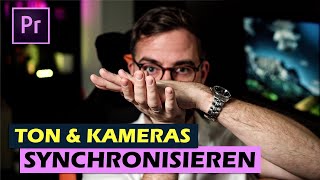 Premiere Pro Tutorial  Audio Ton amp Kameras synchronisieren [upl. by Dorrej]