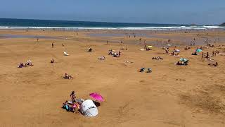 Mareas vivas con la marea baja en la playa de Zarautz [upl. by Pavel958]