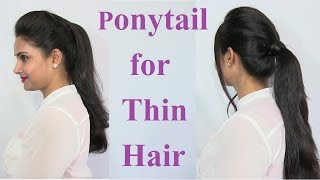 Ponytail Hairstyles for Thin Hair  Voluminous Ponytail Hair Tutorial [upl. by Mosora]