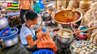 Mouthwatering traditional Togolese street food lomé Togo west Africa 🌍 [upl. by Nob]