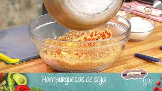 Hamburguesas de soja  Ensalada de remolacha zanahoria y manzana [upl. by Anselmo]