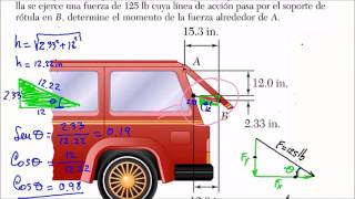 Estática de Beer  torque o momento de una fuerza en 2 dimensiones ejercicio 312 [upl. by Ylreveb]