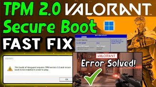 Quick Fix for TPM 20 Valorant Error on Windows 11 Enable TPM 20 in BIOS for Smoother Gameplay [upl. by Llennhoj602]