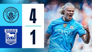 Highlights Man City 41 Ipswich Town  Haaland Hatrick De Bruyne Goal amp Gundogan returns [upl. by Dibbell]