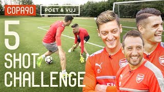 Ozil Cazorla amp Xhaka 5 Shot Challenge with Poet and Vuj [upl. by Ahseram39]