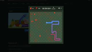 Google Snake Minesweeper World Record 232976 Seconds Slow Large Five Fruit 100 [upl. by Ailene]