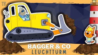 Bagger amp Baufahrzeuge ⭐ Bauen einen Leuchtturm  Kindervideos  Kinderfilme  telekids [upl. by Esydnac]