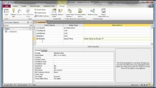 Microsoft Access 2007 2010 part 1 Tables [upl. by Schlosser]