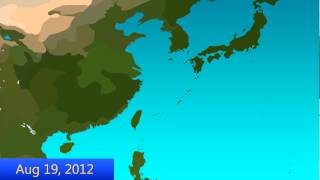 2012 West Pacific Typhoon Season Animation [upl. by Brannon427]