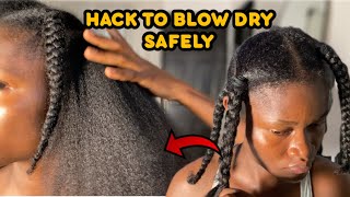 HOW I SAFELY BLOW DRY MY THICK 4b hair tips to avoid heat damage [upl. by Enirehtacyram]