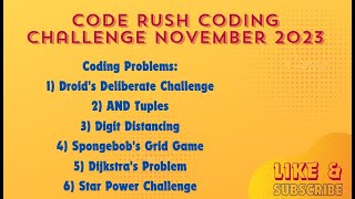 CodeRush Coding Challenge November 2023  Software Developer  Coding Questions [upl. by Johnson]