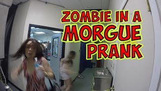 ZOMBIE IN A MORGUE PRANK  FIGHT OF THE LIVING DEAD [upl. by Atteve218]