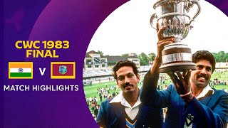 Cricket World Cup 1983 Final India v West Indies  Match Highlights [upl. by Jenette]