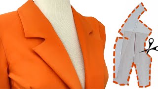 DIY 🔥Super Easy ONE PIECE Blazer Jacket Collar and Lapel Sewing [upl. by Ahdar729]