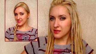 How to do faux dreads hairstyle for long hair Easy temporary fake dreadlocks [upl. by Llirpa]